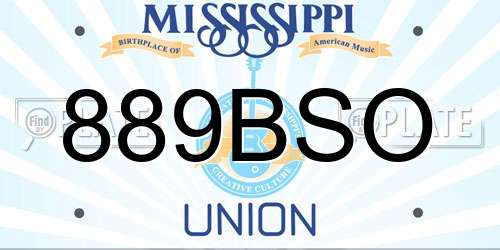 889BSO Mississippi License Plate
