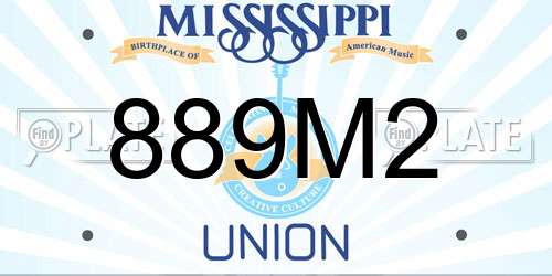 889M2 Mississippi License Plate