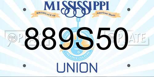 889S50 Mississippi License Plate