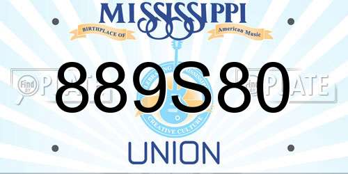 889S80 Mississippi License Plate
