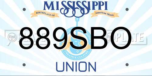 889SBO Mississippi License Plate