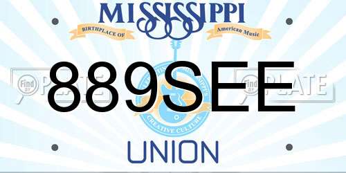 889SEE Mississippi License Plate