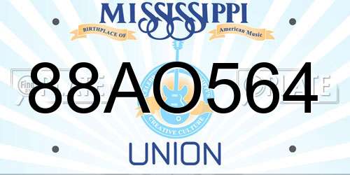 88AO564 Mississippi License Plate
