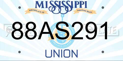 88AS291 Mississippi License Plate