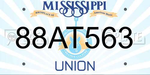 88AT563 Mississippi License Plate