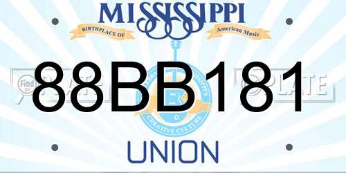 88BB181 Mississippi License Plate