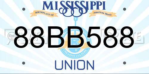 88BB588 Mississippi License Plate