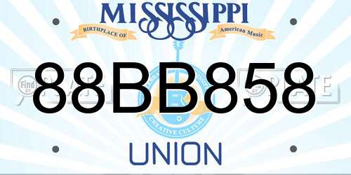 88BB858 Mississippi License Plate