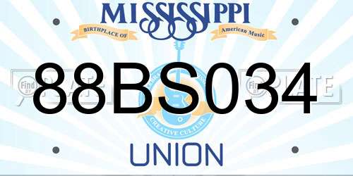 88BS034 Mississippi License Plate