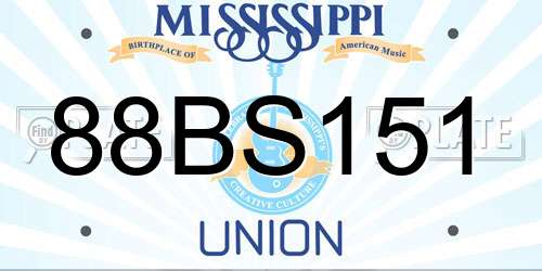 88BS151 Mississippi License Plate