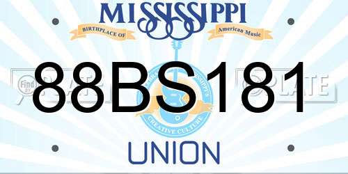 88BS181 Mississippi License Plate