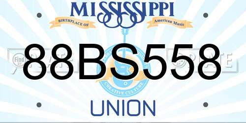 88BS558 Mississippi License Plate