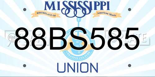 88BS585 Mississippi License Plate
