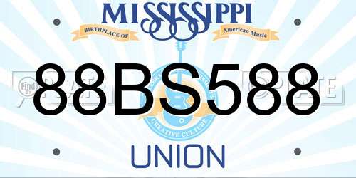 88BS588 Mississippi License Plate
