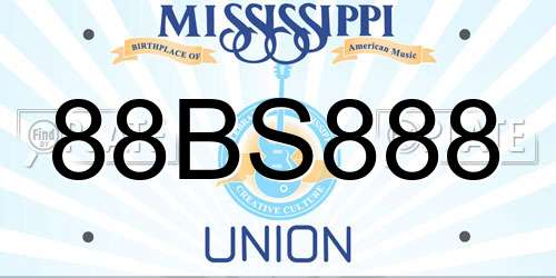 88BS888 Mississippi License Plate