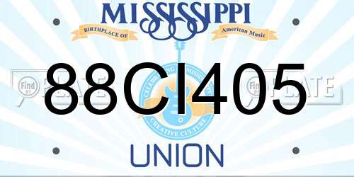 88CI405 Mississippi License Plate
