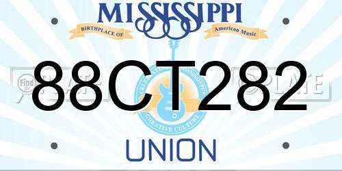 88CT282 Mississippi License Plate