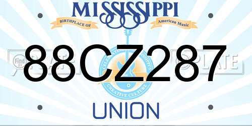 88CZ287 Mississippi License Plate