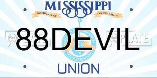 88DEVIL Mississippi License Plate