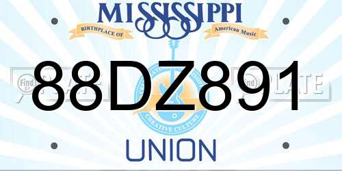 88DZ891 Mississippi License Plate