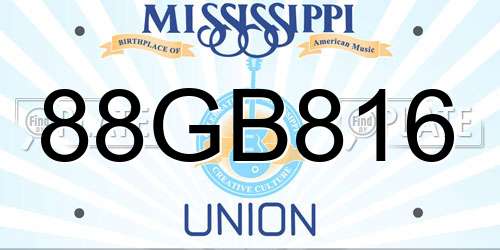 88GB816 Mississippi License Plate