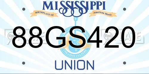 88GS420 Mississippi License Plate