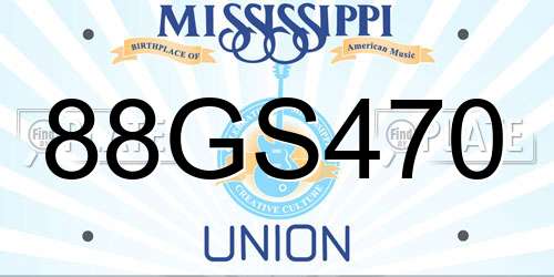 88GS470 Mississippi License Plate