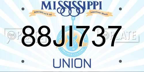 88JI737 Mississippi License Plate