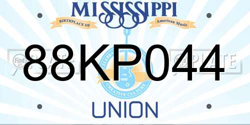 88KP044 Mississippi License Plate