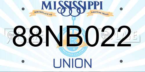 88NB022 Mississippi License Plate