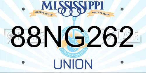 88NG262 Mississippi License Plate