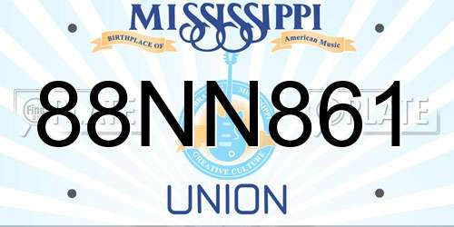 88NN861 Mississippi License Plate