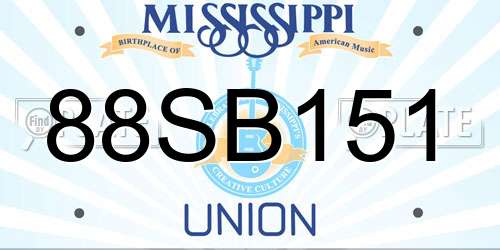 88SB151 Mississippi License Plate