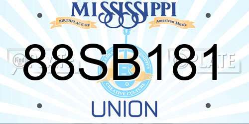 88SB181 Mississippi License Plate