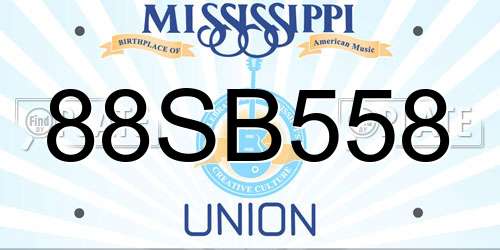 88SB558 Mississippi License Plate