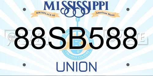 88SB588 Mississippi License Plate