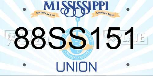 88SS151 Mississippi License Plate