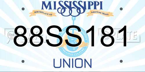 88SS181 Mississippi License Plate