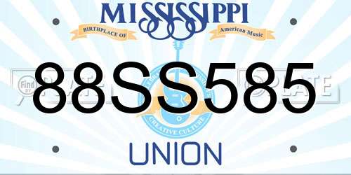 88SS585 Mississippi License Plate