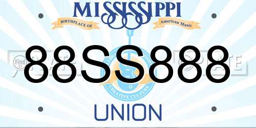 88SS888 Mississippi License Plate