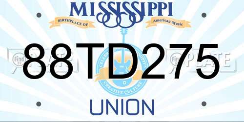 88TD275 Mississippi License Plate