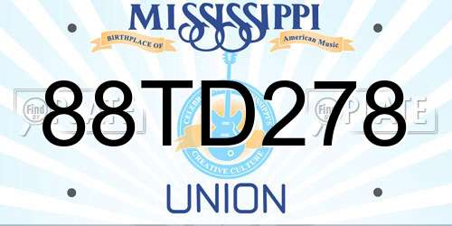 88TD278 Mississippi License Plate