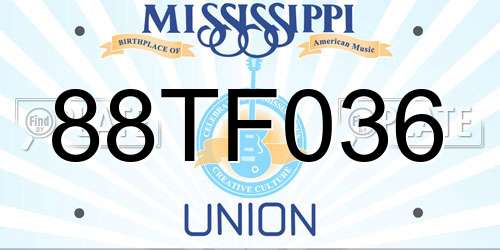 88TF036 Mississippi License Plate