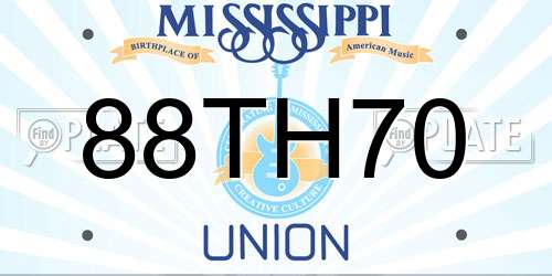 88TH70 Mississippi License Plate
