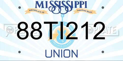 88TI212 Mississippi License Plate