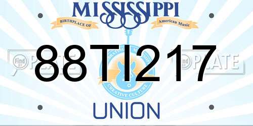88TI217 Mississippi License Plate