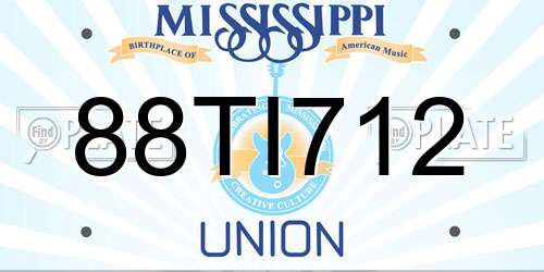 88TI712 Mississippi License Plate