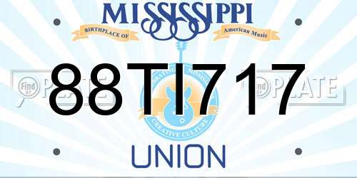 88TI717 Mississippi License Plate
