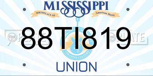 88TI819 Mississippi License Plate