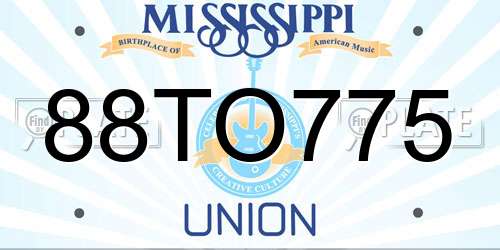 88TO775 Mississippi License Plate